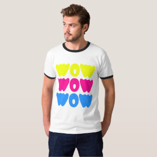 Moderne kleurrijke WOW MOM Gezegde Eenvoudige dag T-shirt