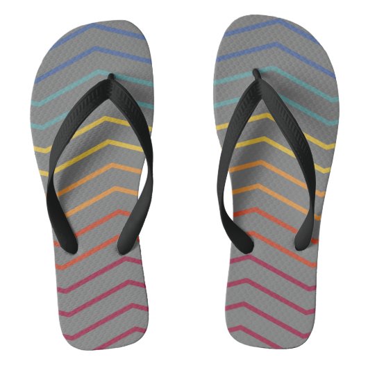 Moderne Kleurrijke Zigzagpatroon Flip Flops (Voetbed)