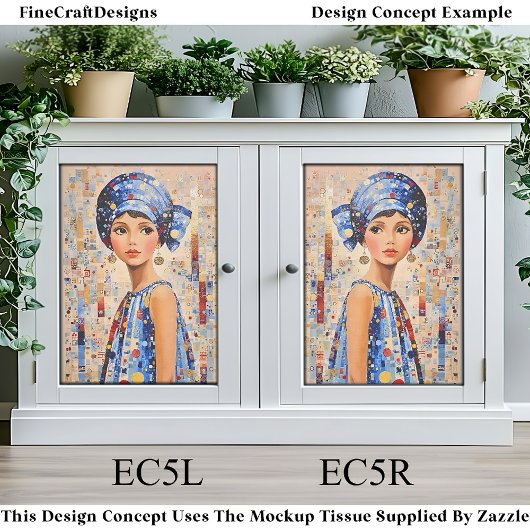 Moderne Klimt Geïnspireerde Vrouw EC5L Decoupage Tissuepapier