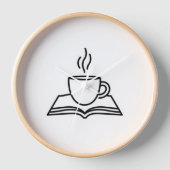 Moderne Klok voor Koffie en Boekenliefhebbers (Voorkant)