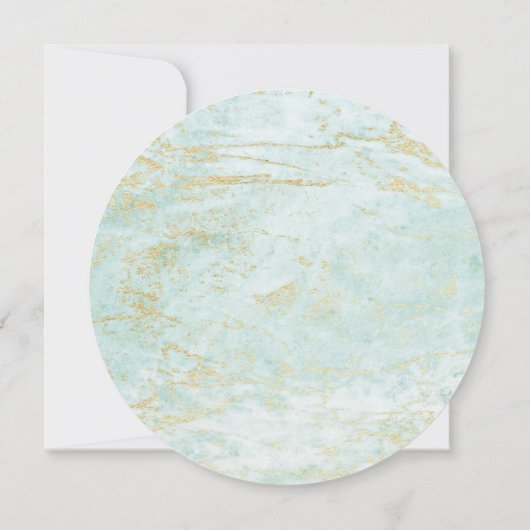 Moderne knikkers in de oceaan met gouden cirkel br kaart (Achterkant)