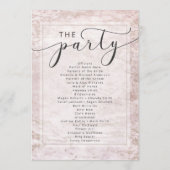 Moderne knikkers in Mauve Roos gouden huwelijkscer Programma (Achterkant)