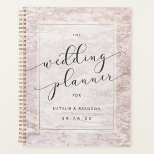 Moderne knikkers in Mauve Roos gouden huwelijkspla Planner