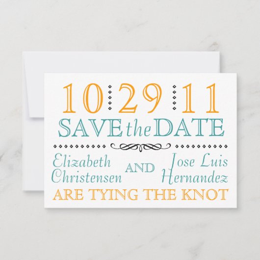 Moderne knoop sparen de Datum Save The Date (Voorkant)