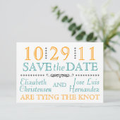 Moderne knoop sparen de Datum Save The Date (Staand voorkant)