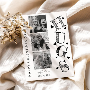 Moderne knuffels 3 foto Galentines dagkaart Feestdagenkaart