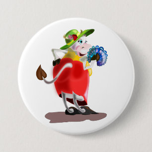 Moderne Koe Button - Uw kleuren - Tekst