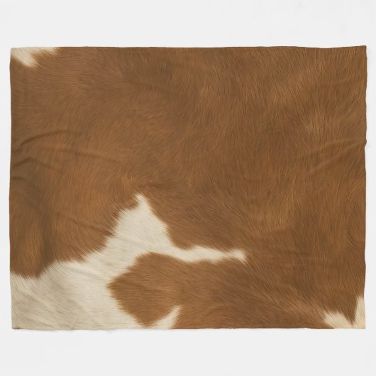 Moderne Koe Faux Leather Elegant Collectie Fleece Deken (Voorkant (Horizontaal))