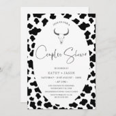 Moderne Koe Print Westerne Rodeo Koppels Douche Kaart (Voorkant / Achterkant)