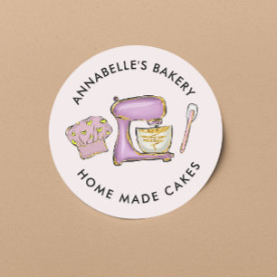 Moderne koekjes en snoepkoeken, thuisbakkerij ronde sticker