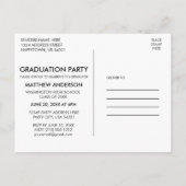Moderne koele afstudeerfeestuitnodiging uitnodiging briefkaart (Achterkant)
