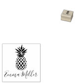 Moderne koele ananasprint met aangepaste naam hand 	rubberstempel (Gestempeld)
