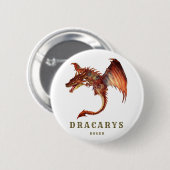 Moderne Koele Draak Typografie Monogram Ronde Button 5,7 Cm (Voorkant /achterkant)