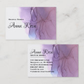 ** Moderne koele Waterverf Blauwe Magenta Lavendel Visitekaartje (Voorkant / Achterkant)