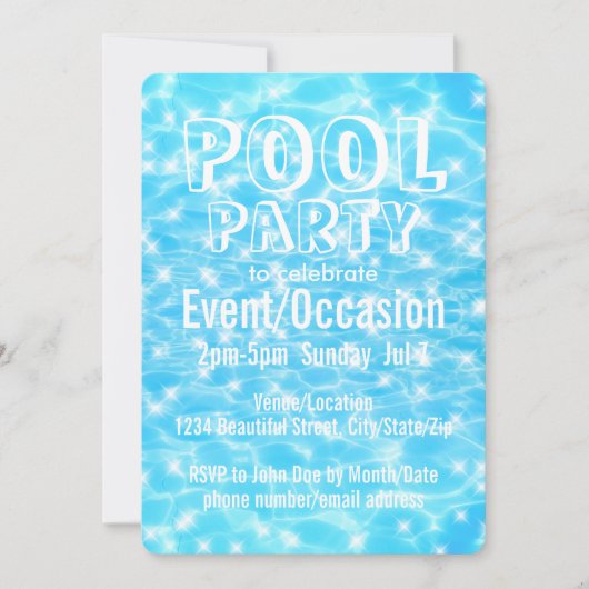 Moderne koele zomertijd in Pool Party Beach Kaart (Voorkant)