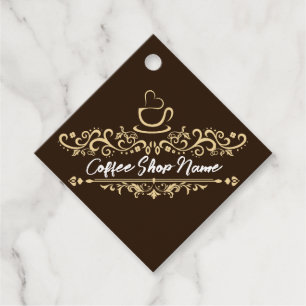 Moderne Koffie café winkel welkom Personaliseer na Bedankjes Labels