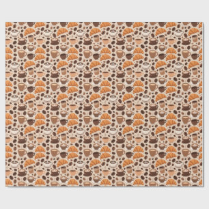 Moderne koffie esthetisch patroon cadeaupapier