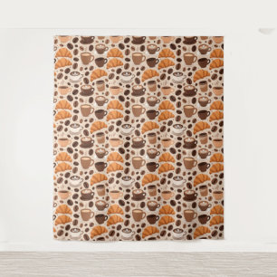 Moderne koffie esthetisch patroon wandkleed