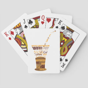 Moderne koffie-illustratie pokerkaarten