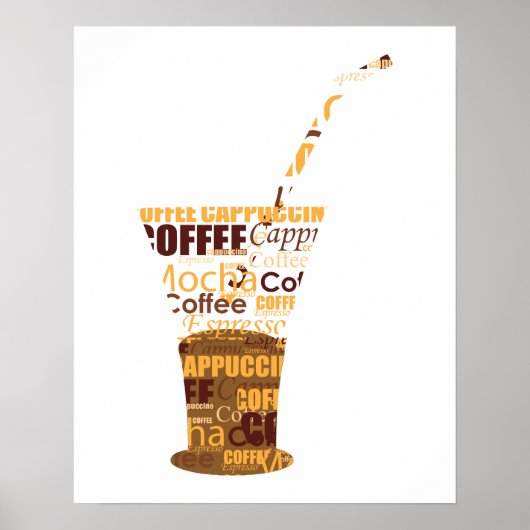Moderne koffie-illustratie poster (Voorkant)