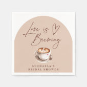 Moderne koffieliefde is bruiloft hart bruidsfeest servet (Voorkant)