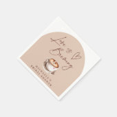 Moderne koffieliefde is bruiloft hart bruidsfeest servet (Hoek)