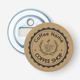 Moderne Koffiewinkel Café Tea Bar Custom Barista Button Flesopener