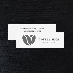 Moderne koffiewinkel — zwart mini visitekaartje