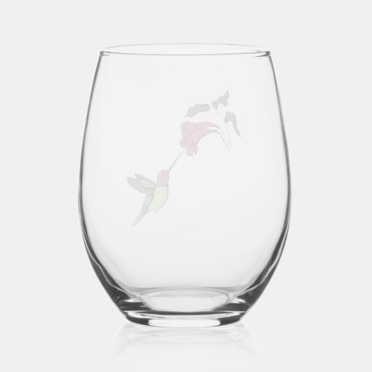 moderne kolibrie wijnglas zonder voet (Achterkant)