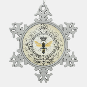 moderne  koningin tin sneeuwvlok ornament