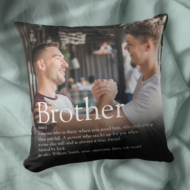 Moderne kool foto beste Brother Ever Definition Kussen (Modern Cool Photo Best Brother Ever Definition Throw Pillow)