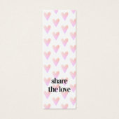 Moderne kool lichte roze harten schoonheidssalon mini visitekaartjes (Voorkant)