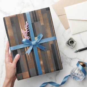 Moderne Koper Brons Glans Abstract Patroon Cadeaupapier