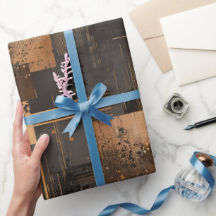Moderne Koper Brons Glans Abstract Patroon Cadeaupapier