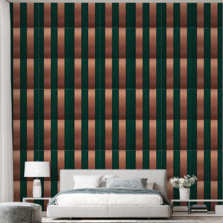 Moderne Koper & Emerald Verticale Stripe AI kunst Behang