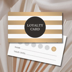 Moderne koperen striped Grey Beauty Loyalty-Kaart Klantenkaartje