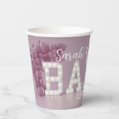 Moderne kopjes met roze en witte Baby showers Papieren Bekers (Voorkant)