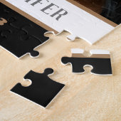 Moderne Koppel Initiaal Datum Aangepaste Foto Naam Legpuzzel (Zijkant)