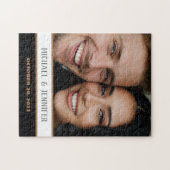 Moderne Koppel Initiaal Datum Aangepaste Foto Naam Legpuzzel (Horizontaal)