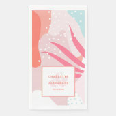 Moderne koraal Abstract Patroon Bruiloft bruid bru Servet (Voorkant)