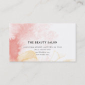 Moderne Koraal Waterverf Haar & Make-up Stylist Visitekaartje (Achterkant)