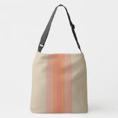 Moderne koraalbeige striped crossbody tas (Achterkant)