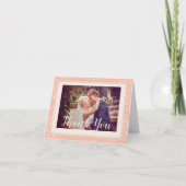 Moderne koraalbruine bruiloft bedankkaart (Voorkant)