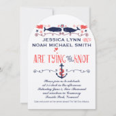  moderne koraalwalvisvaart Nautical Wedding Kaart (Voorkant)