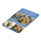 Moderne korenbloem Bewaar de datum Bruiloft 3 Foto Magneet (Linkerzijde)