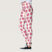 Moderne Kosmische Latte Witte Polka Dot Patroon Leggings (Links)