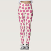 Moderne Kosmische Latte Witte Polka Dot Patroon Leggings (Voorkant)