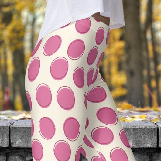 Moderne Kosmische Latte Witte Polka Dot Patroon Leggings