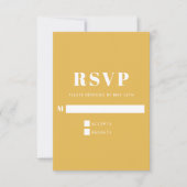 Moderne Krachtige Blauwe en Gele Verticale Trouwda RSVP Kaartje (Voorkant)