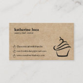 Moderne Kraft Black Cupcake Bakkerij Visitekaartje (Voorkant)